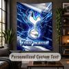 Tapeçaria de Parede Personalizada, Texto Personalizado do Tottenham Hotspur FC, Arte de Parede em Tecido Macio Para Decoração de Interiores