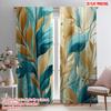 2pcs,2D Plane Printing Popular Curtain Panels Leafy Hues Polyester (without Rod) Art Deco Festive Perfect for Bedroom & Living