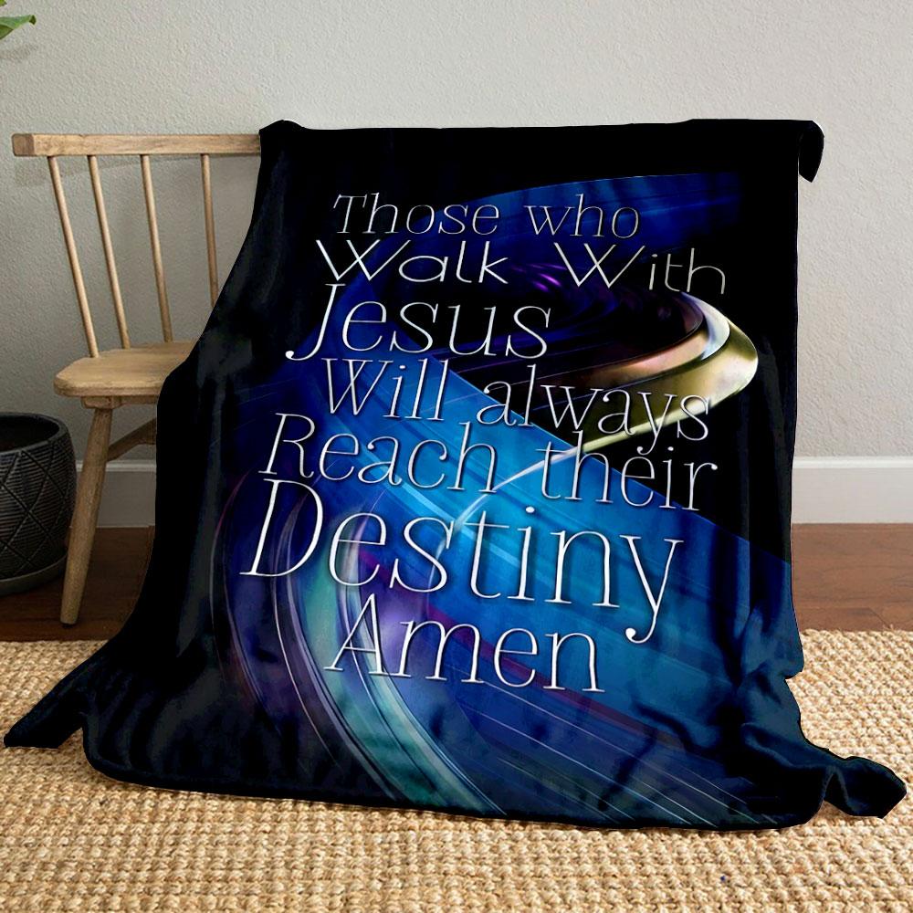

Those Who Walk With Jesus Themed Blanket Printed Blanket for Living Room Bed Couch lunch break Soft Cozy Blanket for Friend s festival Gift 80cm x 120cm