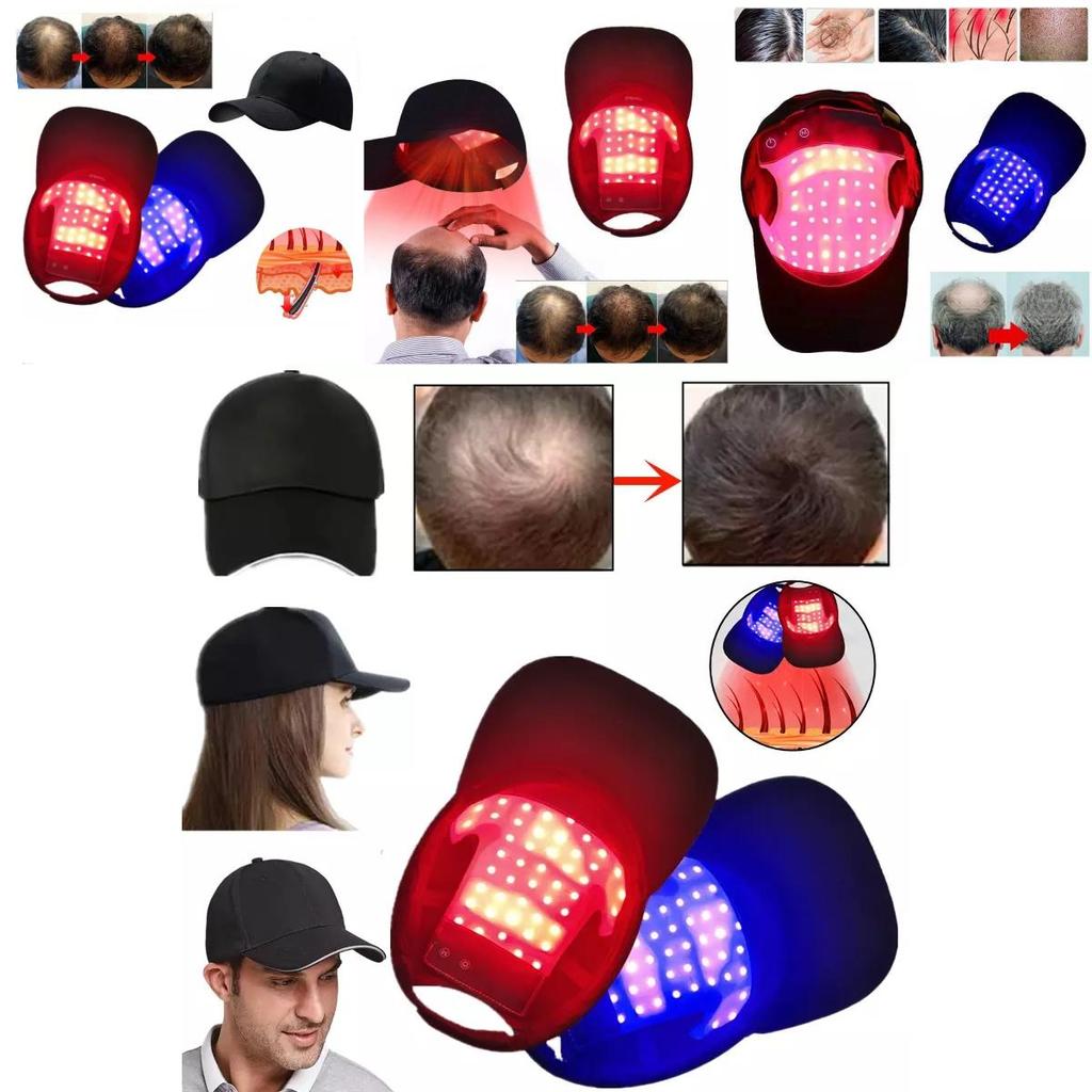 Lazer Kırmızı LED Mavi Işık Terapisi Saç Büyüme Şapkası Hızlı Yeniden Büyüme Saç Dökülmesine Karşı