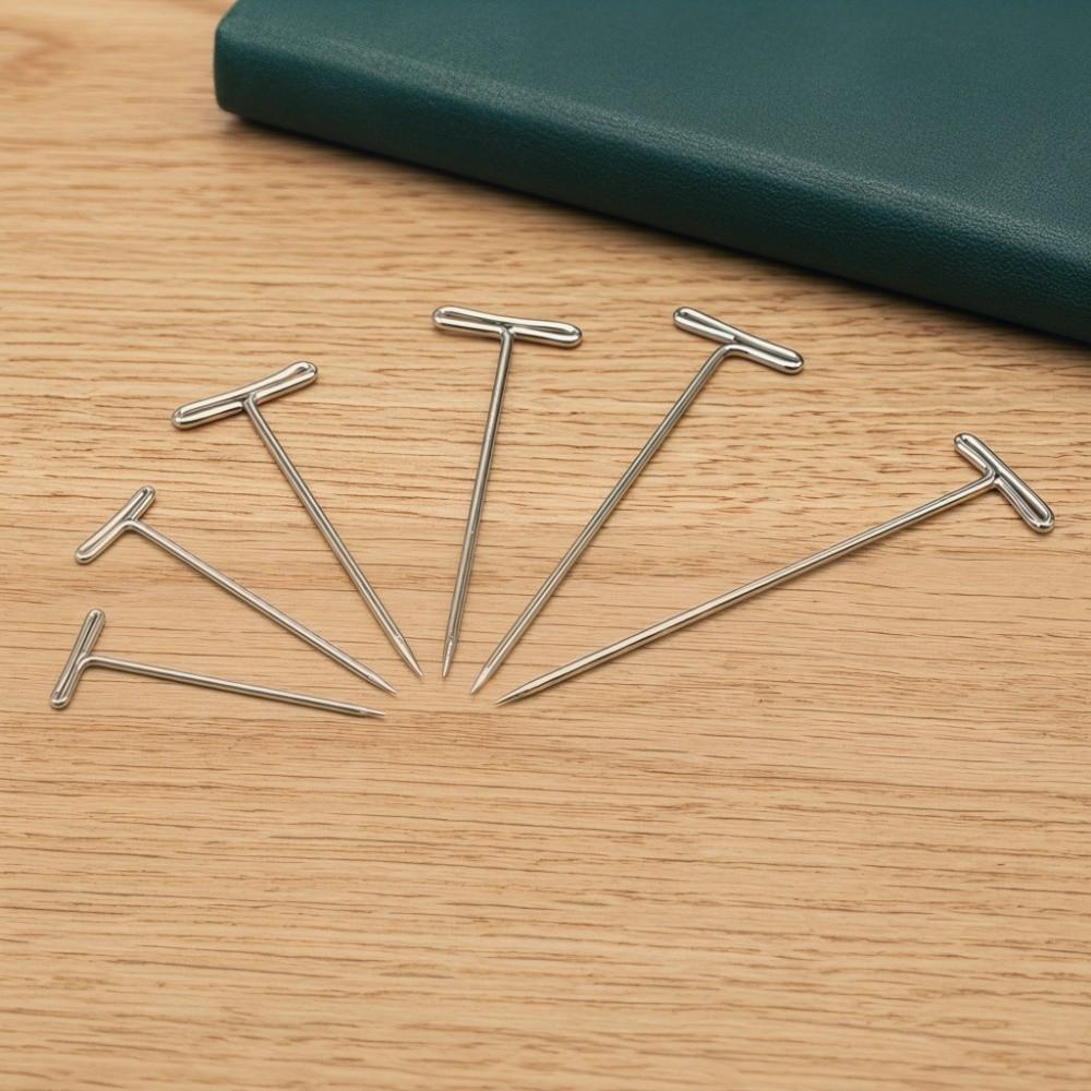 100Pcs Straight Pins Blocking Knitting Pins Sharp Point Sewing Pins for Wigs T Pins DIY Crafts