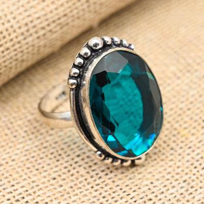 Indicolite Gemstone Handmade 925 Sterling Silver Ring Jewelry For Thanksgiving