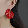 Butterfly Fan-Shaped Metal Texture Earrings - Multi-Color, Trendy European & American Style