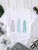 (Asian Size) Short Sleeve T-shirts O-neck Casual Clothing Fashion Female watercolor love heart Women's Top T shirt Printed Graphic Tee