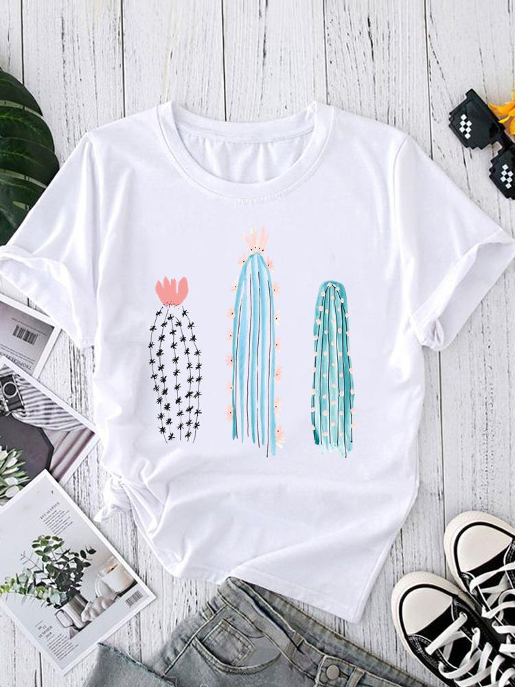 (Asian Size) Short Sleeve T-shirts O-neck Casual Clothing Fashion Female watercolor love heart Women's Top T shirt Printed Graphic Tee