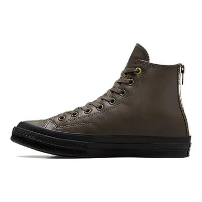 Chuck 70 Black Zip Comfortable Quality Durable Shock Absorption High Top Canvas Shoes Unisex Sneakers Brown A02110C