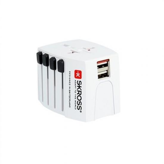 Adaptateur De Voyage Skross MUV PD 65W 2 Ports (USB-A + USB-C) - Modèle 1.302976, Neuf