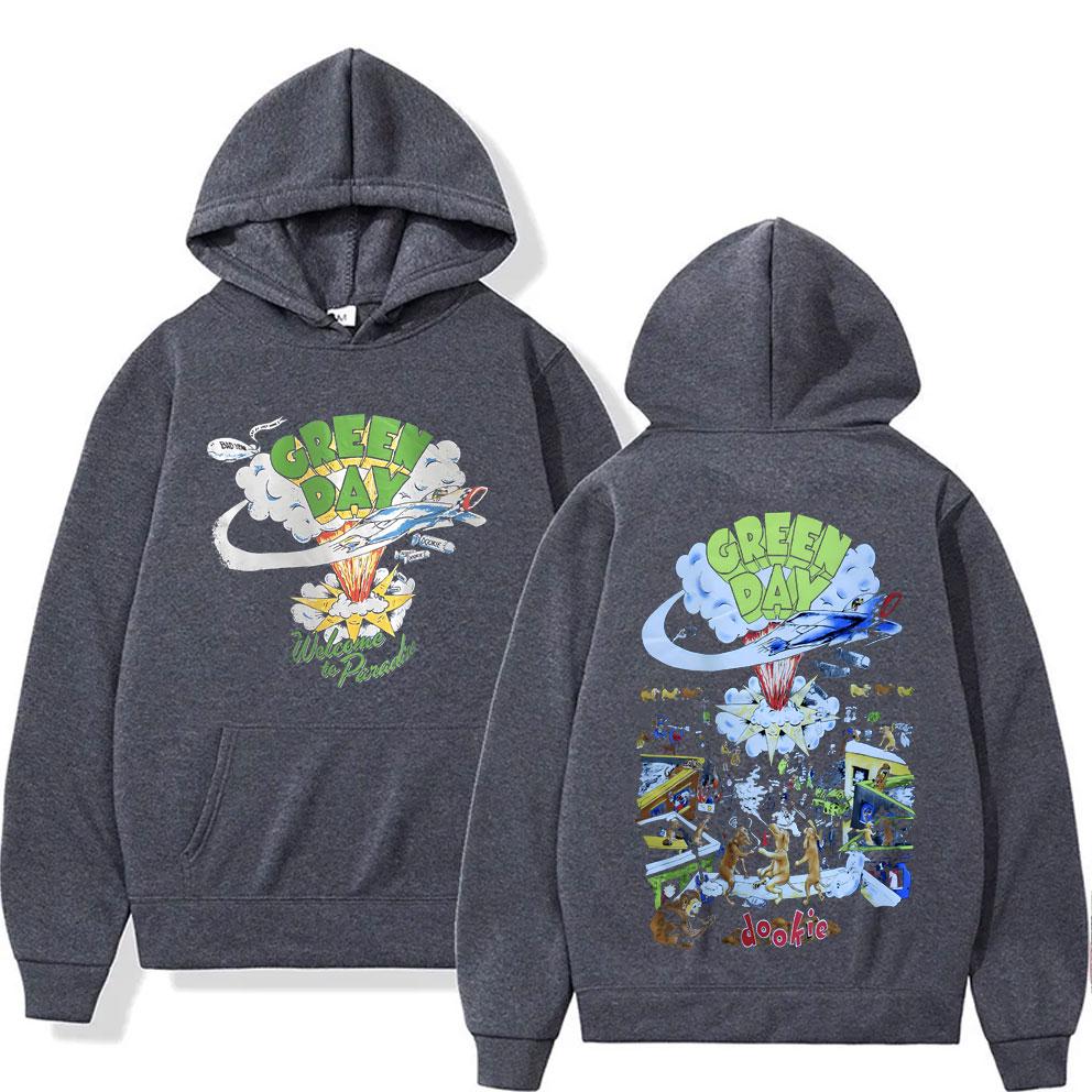 Rare Punk Band Green Day Dookie Hoodie Men Classic Gothic Vintage Rock Sweatshirt Men's Hip Hop Oversized Hoodies 90s Streetwear