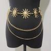 Waist Chain for Women Smiling Face Metal Sun Flower Belt Body Chain Adjustable Dress Waist Decoration