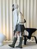 Xu Man Korean Retro Plaid Irregular Hem Tall Slimming Skirt for Women