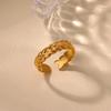 Classic Wheat Ear Leaf Rings For Women Gold Plated Stainless Steel Geometric Adjustable Ring Wedding Christmas Jewelry Gift