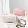 Custom Makeup Bag Portable PU Leather Waterproof Toiletry Pouch Travel Make Up Bag Multifunctional Brush Cosmetic Bag for Women