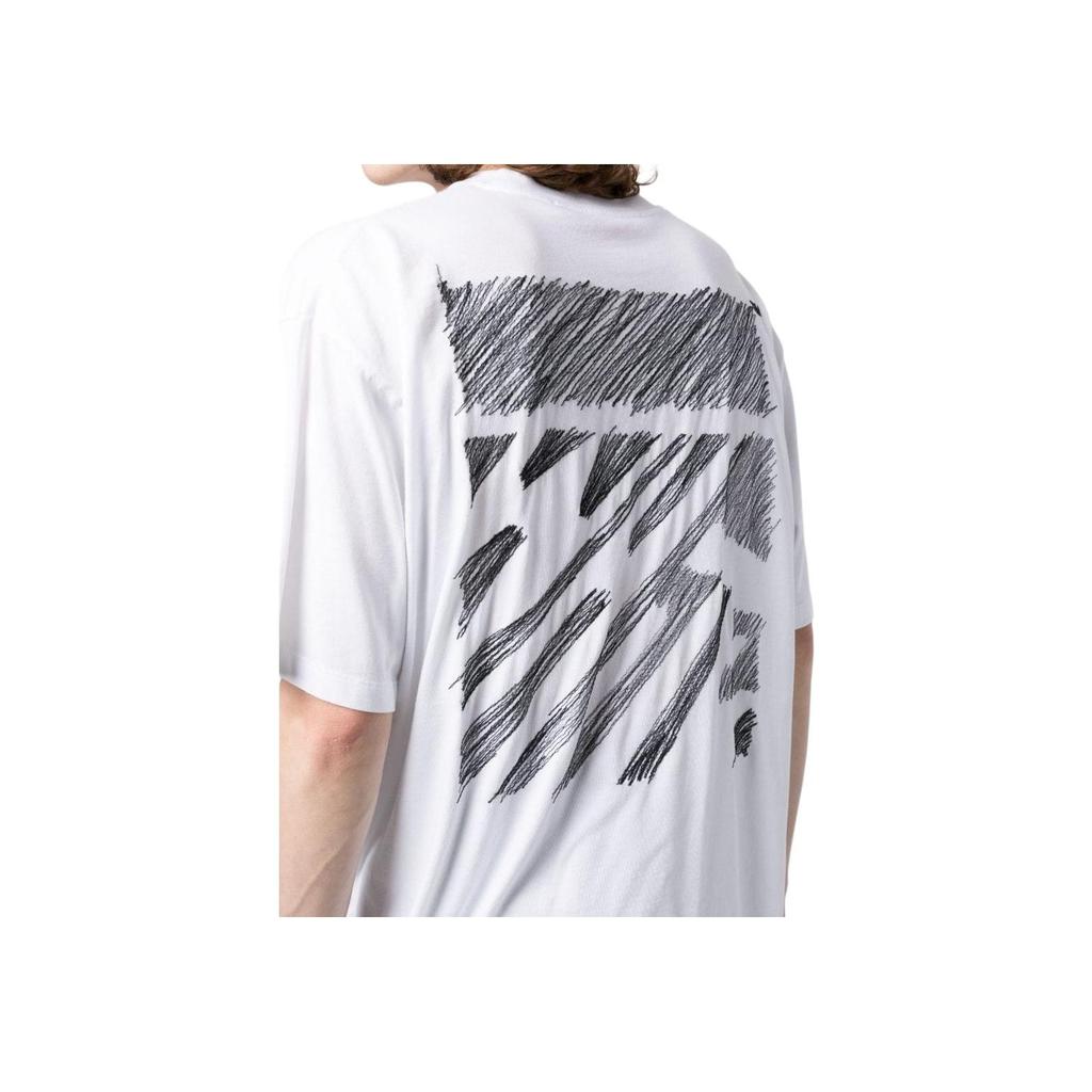 Off-White Letter Logo Print Short Sleeve T-Shirt Men Tops White OMAA038S23JER0070110