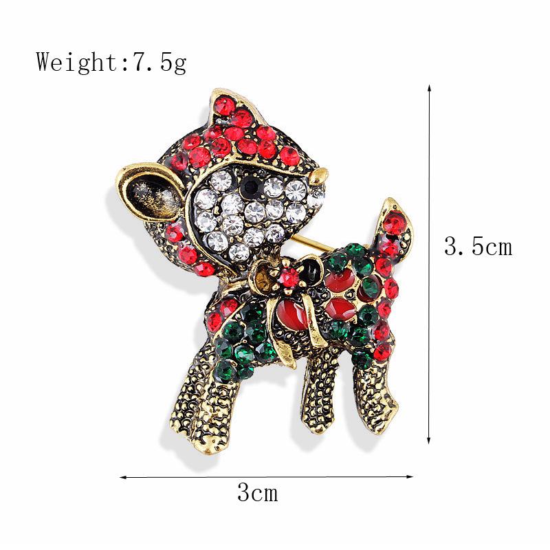 Fashion Christmas Brooch Christmas Tree Shoes Old Man Elk Wreath Snowflake Bell Pin Female