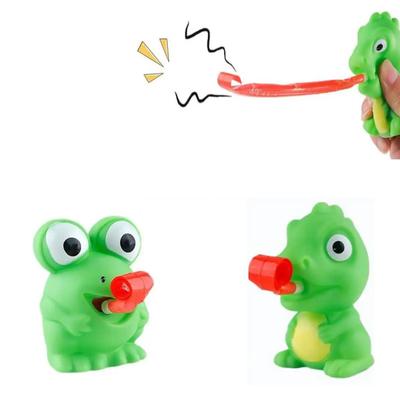 2pcs Stress Frog Toys Tongue Sticking Out Novelty Relief Squeeze Dinosaur Toy Sensory Toy Gift for Kids Adult Party