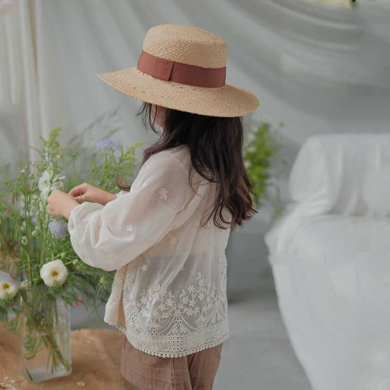 Coat Kid Girl Summer Thin Sun-protective Clothing Floral Embroidered Cardigan Sweet Pastorale Casual Sun Protection Clothing