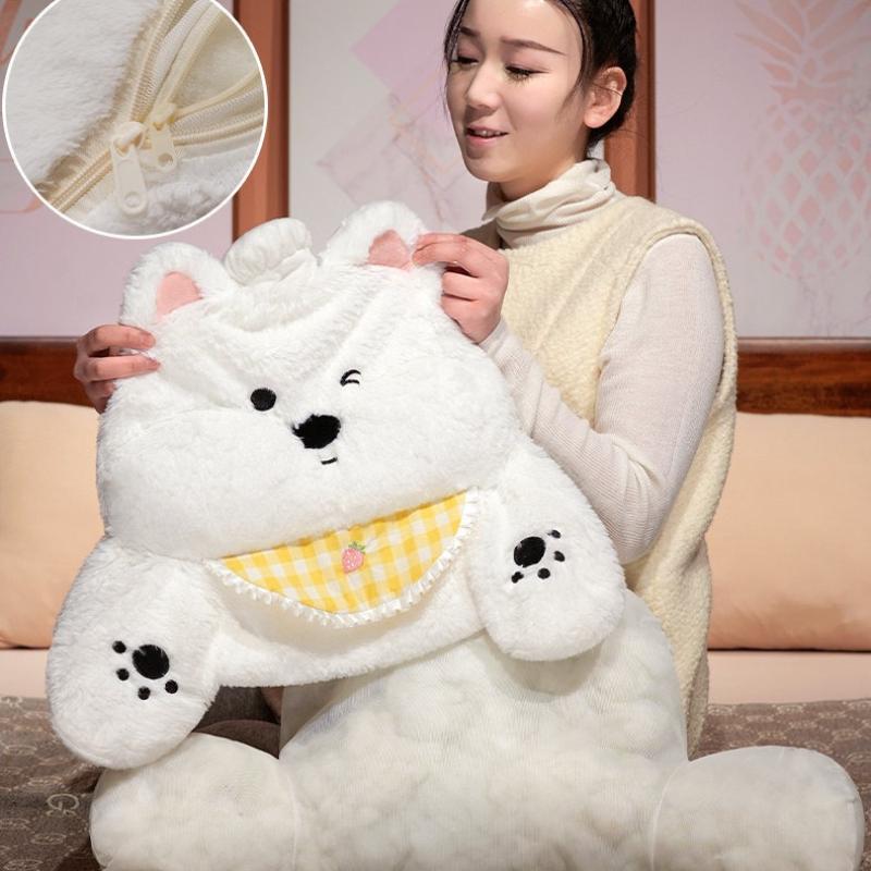 Universal Car Headrest Neck Pillow Plush Dog Cute Cartoon Comfortable Waist Pillow Vehicle Supplies Car Seat Accessorie Office Chair Sedentary Cushion