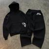 American Street Style CD Print Hoodie and Sweatpants Set - Y2K Inspired