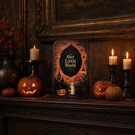 DIY Mini Po Frames Silhouette Tin Box Halloween Miniature Picture Display Storage Container