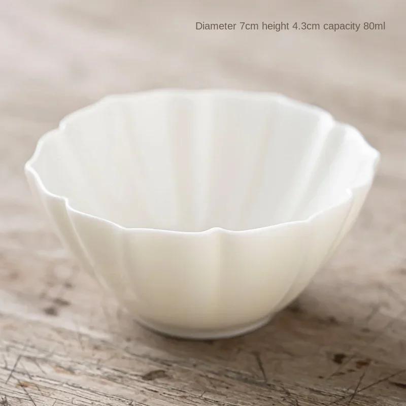 

Чайная чашка из белого фарфора с жиром и нефритом, керамическая посуда для кунг-фу, набор для хранения предметов искусства оптом, чашки, чайная утварь, кухня, столовая, бар 80ml