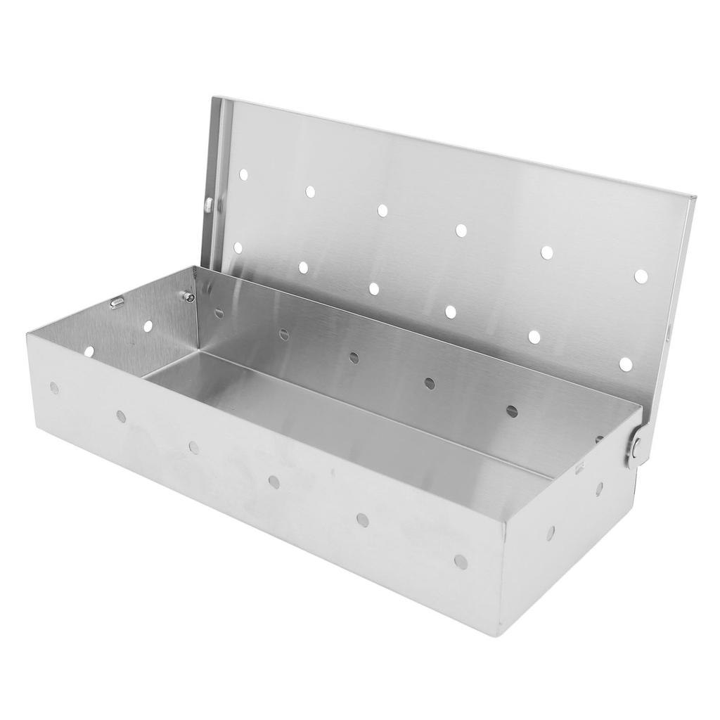 Smoker Box Professional Rectangular Add Smokey BBQ Flavor Stainless Steel Smoker Box for Barbecue Grilling Accessories