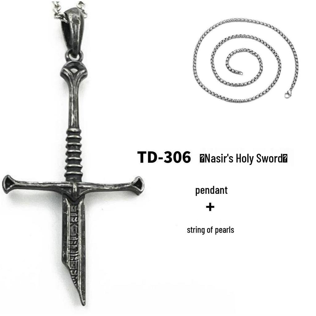 Chiba Retro "Lord of the Rings" Aragorn Náhil Holy Sword Broken Necklace Thai Silver Pendant