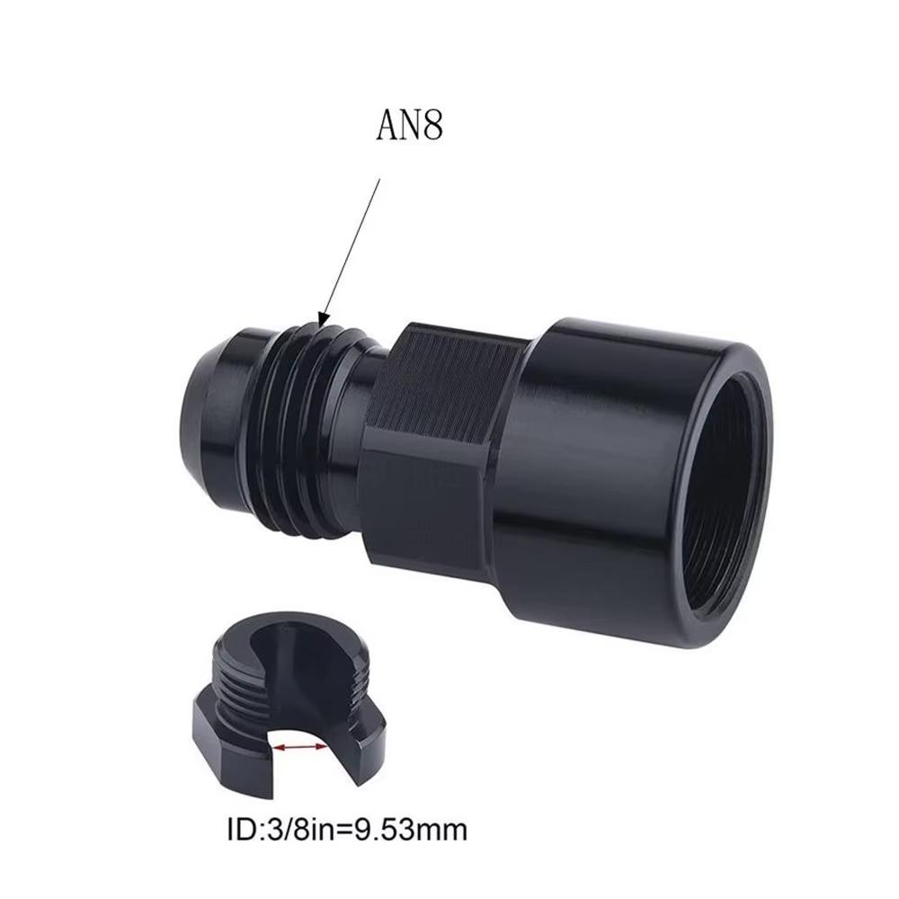 6AN 8AN Male To 3/8" SAE Quick Disconnect Male Push On EFI Fitting Adapter Aluminum Black TF-1041