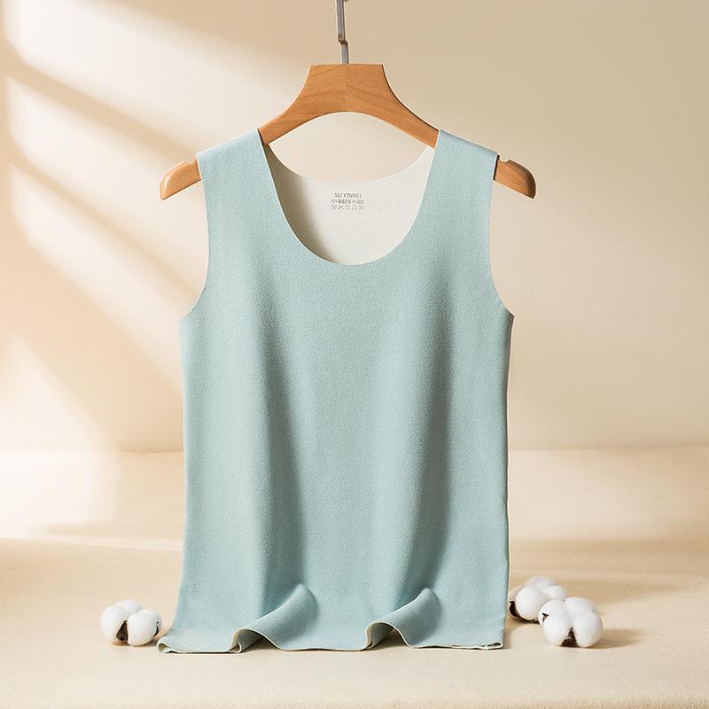 

Двухцветный двухсторонний бархатный бесшовный теплый жилет для мужчин и женщин с фигурным отшлифованным дном M