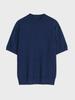 Men's Slim Fit Short Sleeve Knit Sweater - Solid Color, Round Neck, Vertical Stripes, Trendy and Versatile.