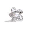 Yhpup Stainless Steel Flower Open Adjustable Ring Elegant Chic Finger Jewelry Imitation Pearls Women Trendy Accessories Ring