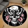 1pc Butterfly Skull Round Chair Mat Office Area Rug - Non-Slip, Floor Mat for Office, Bedroom, and Indoor Decor P127202