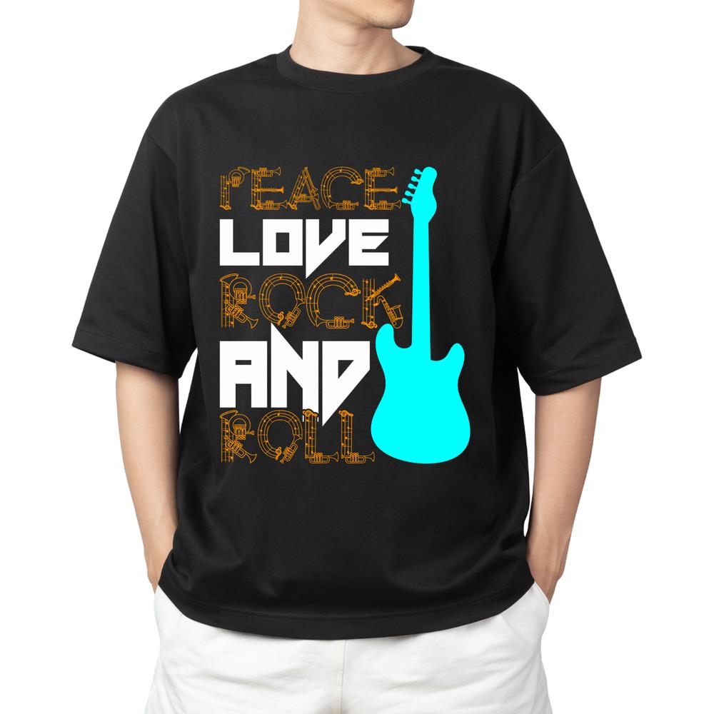 

Peace Love and Rock and Roll T-shirt Men s Women s Tops Tees – For the Free-Spirited Music Lover M