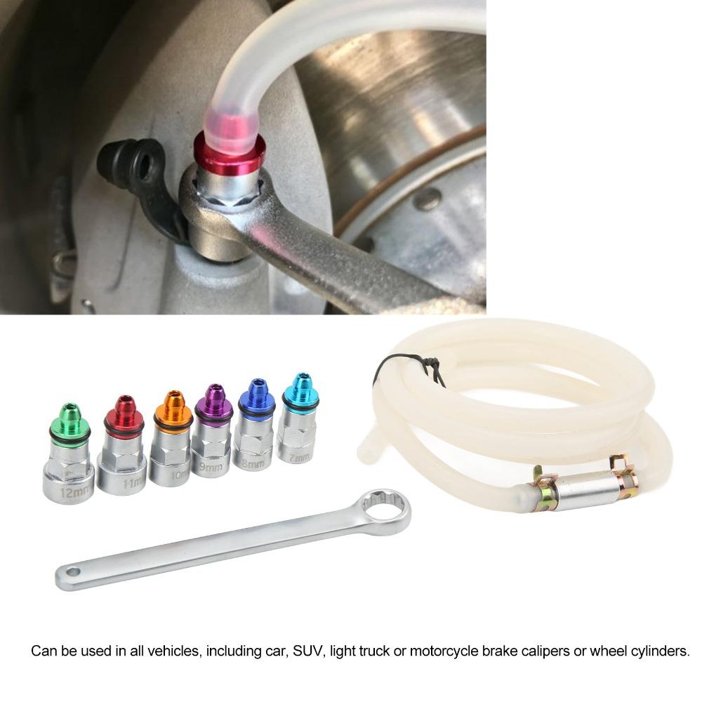 8PCS Metal Brake Bleeder Wrench Kit 7-12mm Brake Bleeder Tool  Wheel Cylinder Service