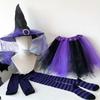 Halloween Party Festive Witch Hat Striped Stockings Trouser Set Hat Set