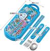 Skater Trio Doraemon Made in for Kids Set Chopsticks, Spoon, Fork, Stickers, Antibacterial, Japan, (TACC2AG-A)