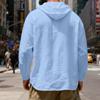 Spring and Autumn New Loose Linen Men's Breathable Hooded Long-sleeved Beach Casual Hoodie