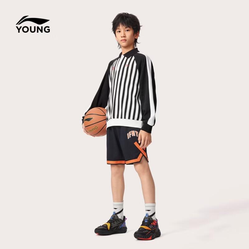 Спортивная футболка-поло Li-Ning для молодежи, с длинным рукавом, свободного кроя 175