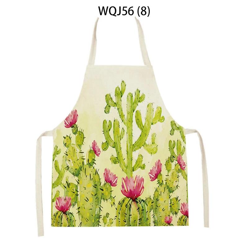Cactus Pattern Home Cleaning Kitchen Aprons Plant Flowers Adult Kids Waist Bib Baking Accessories Cleaning Antifouling Apron