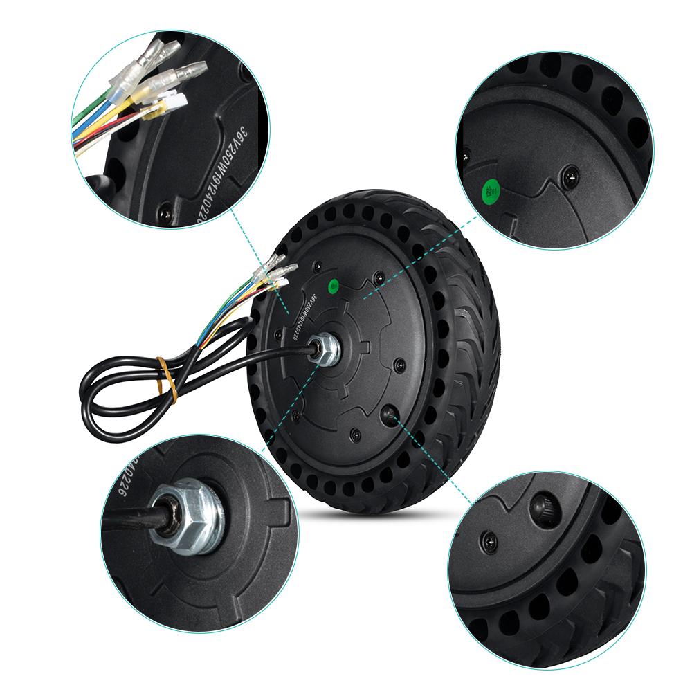 36V 300W Scooter Hub Motor Electric Wheel Motor 8.5inch Brushless Gearless Electric Scooter Motor Solid Tire