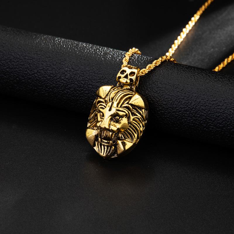 European and American Hot Selling Fashion Party Lion Head Pendant Mens Necklace Jewelry