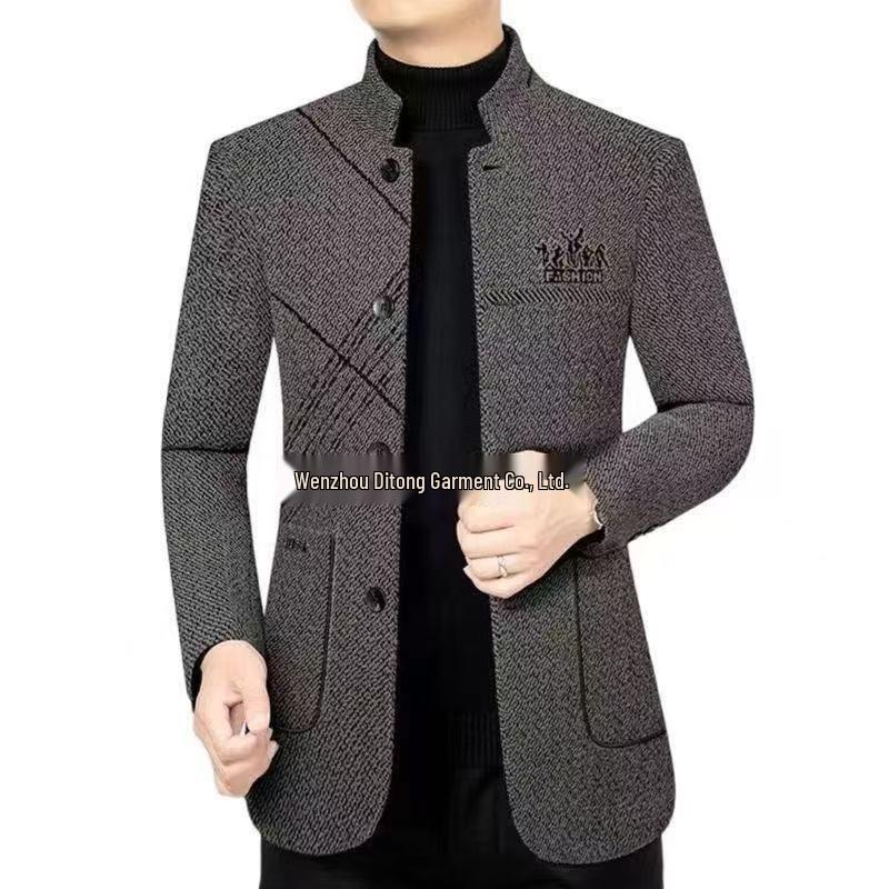 Men's High-Quality Stand Collar Casual Suit Jacket for Autumn