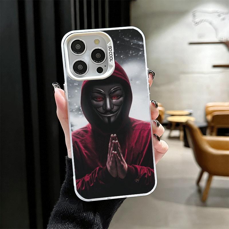 Anonymous V Mask Shockproof Phone Case for iPhone 17 Air 16 16E 15 Pro Max 14 Plus 13 Mini 12 Back Cover Anti Fall Fundas