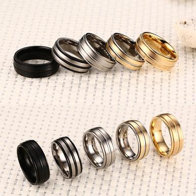 Vnox 8mm Schwarzer Herrenring 100% Titancarbid Lässiger Herrenschmuck Eheringe Klassisches Freundgeschenk