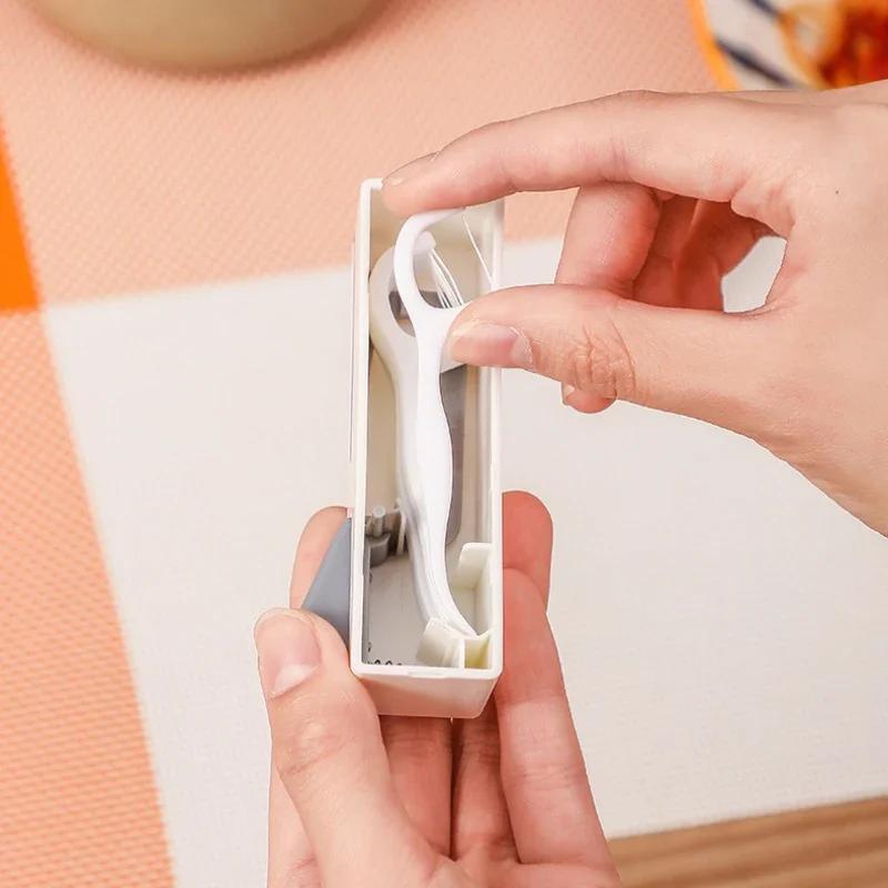 Caixa de armazenamento de fio dental sem fio dental portátil automático pop-up fio dental vara plástico organizador caixa 50pcs/saco fio dental