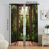 2Pcs Forest Scenery Printed Window Curtains Rod Pocket Decorative Window Drapes Window Treatments For Bedroom Living Room Home