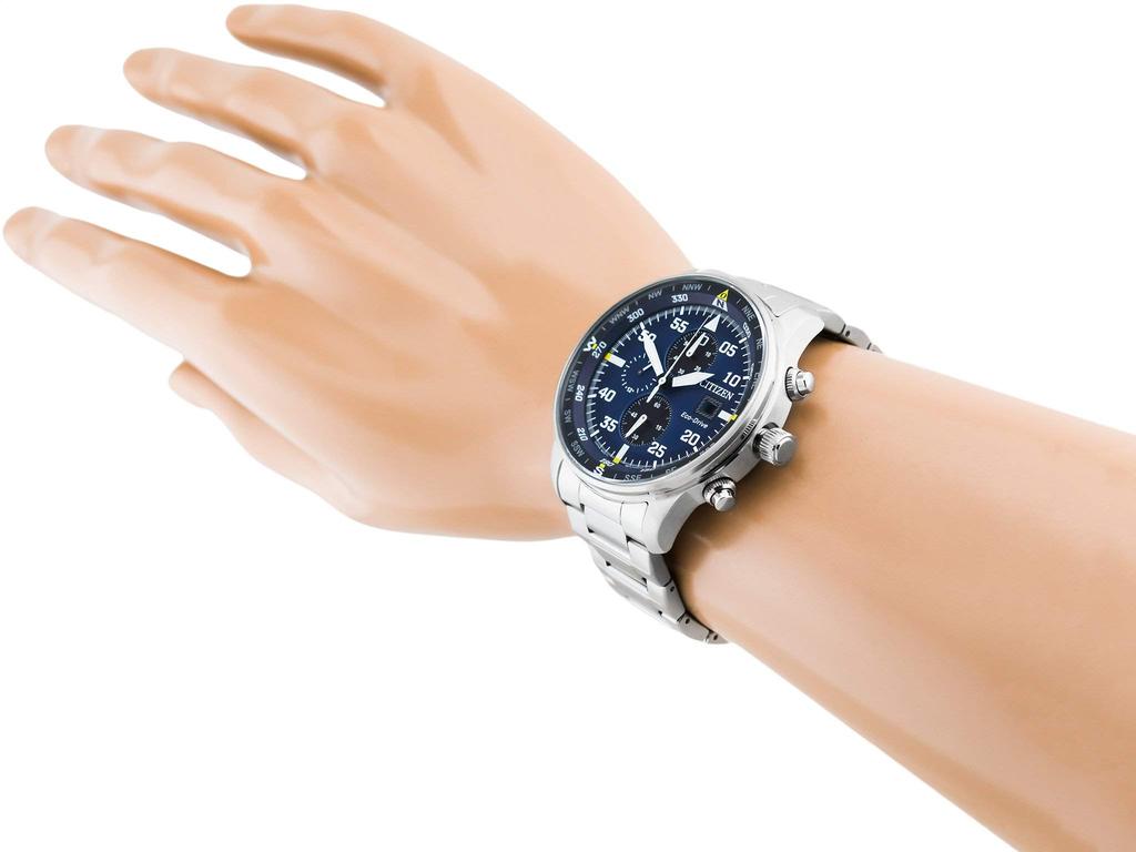 Citizen Chronograph Silver Stainless Steel 10 ATM Water Resistant Watch [Citizen] Men's Eco-Drive CA0690-88L