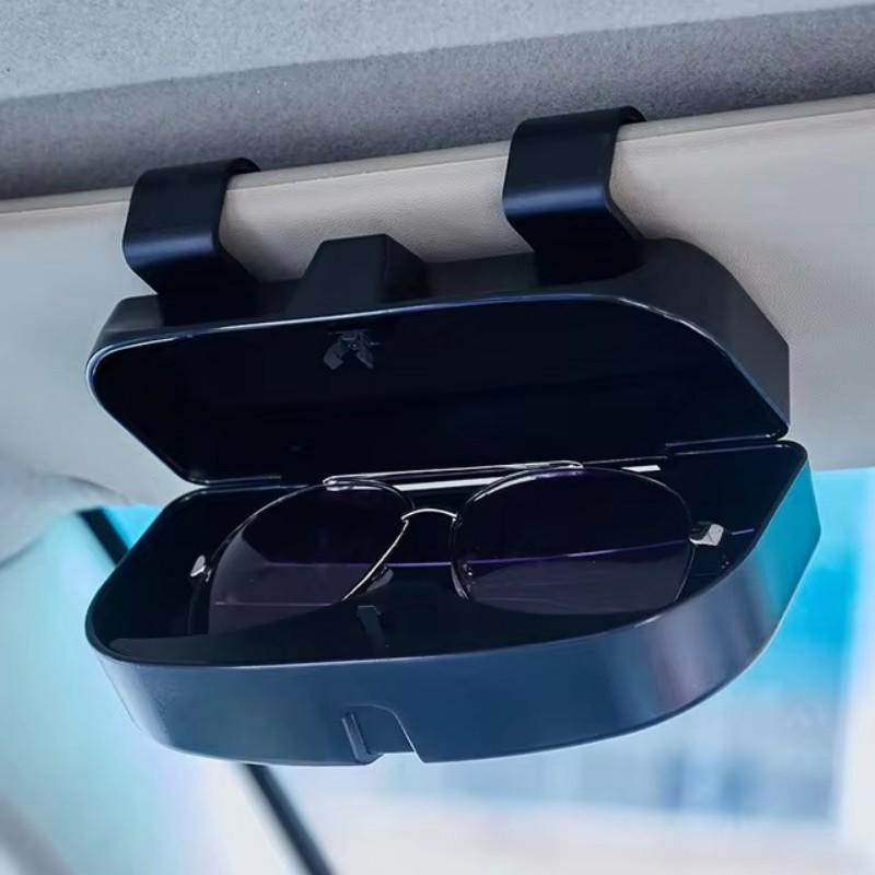 Scatola Multifunzione per Occhiali da Auto Portatile Porta Occhiali da Sole per Auto Porta Occhiali da Guida per Auto Custodia per Occhiali con Interruttore a Pressione Parasole