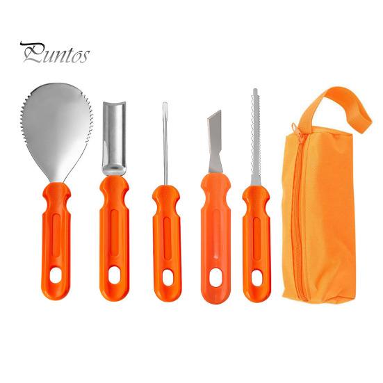 Halloween Asilo Giocattoli Creativi Kit per Intagliare Zucca, Lame in Acciaio Inossidabile e Manici Antiscivolo Set Frutta Verdura Taglierine Manuali Fai da Te