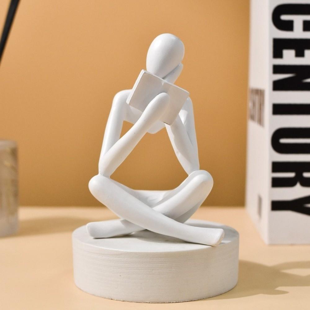 Nordic Style Reading Sculpture Modern Resin Figurine Ornaments The Thinker Statue  Living Room