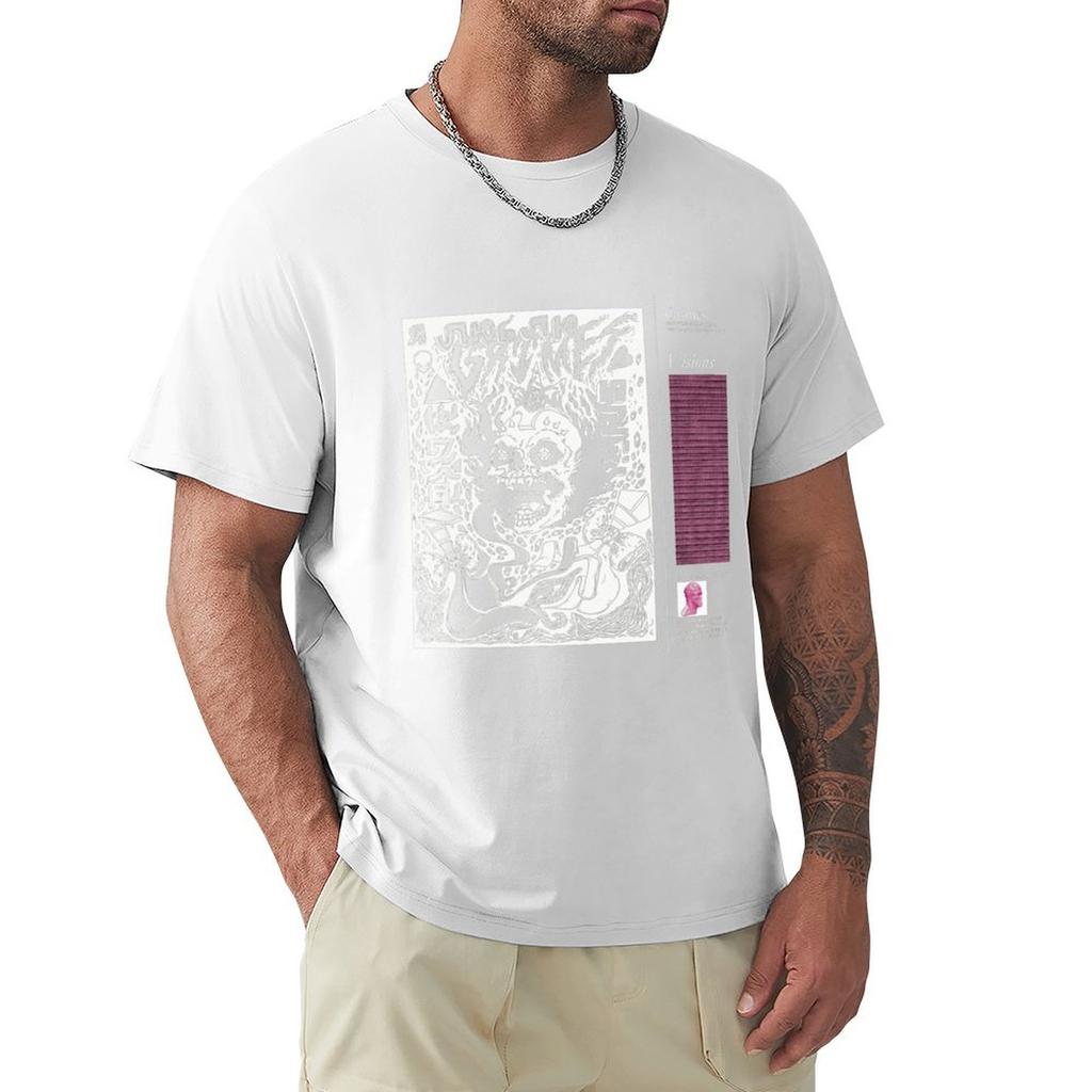 Grimes Visions Cover Art T-Shirt Anime Kleidung T-Shirts Oversize Vintage Grafik-T-Shirt Unisex T-Shirt Grafik
